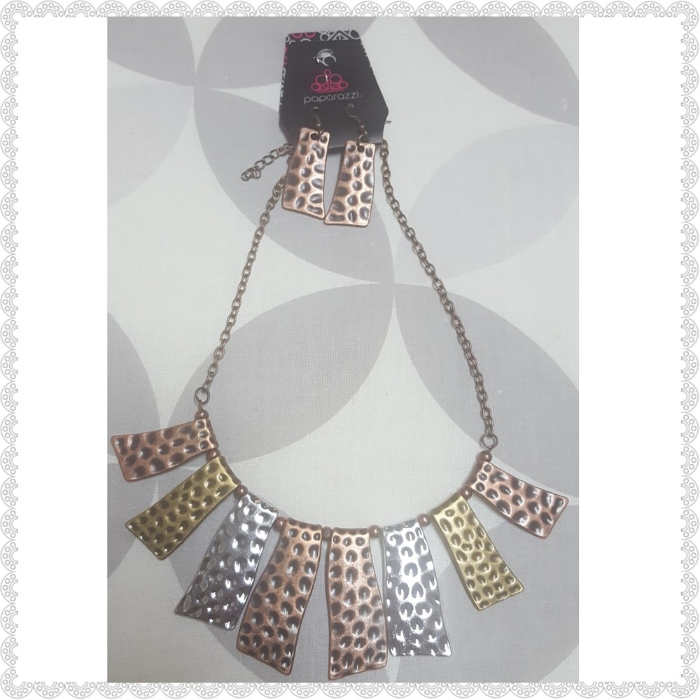 Metallic Necklace and earring set